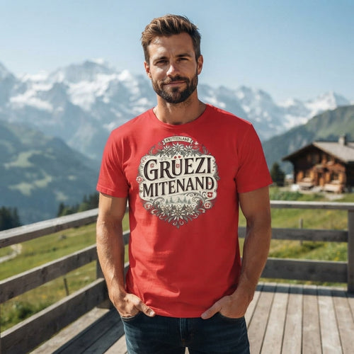Grüezi Mitenand T-Shirt — Swiss Greeting Floral Graphic Tee