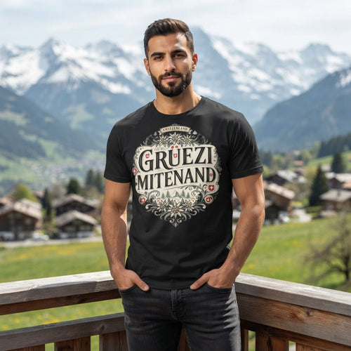 Grüezi Mitenand T-Shirt — Swiss Greeting Floral Graphic Tee